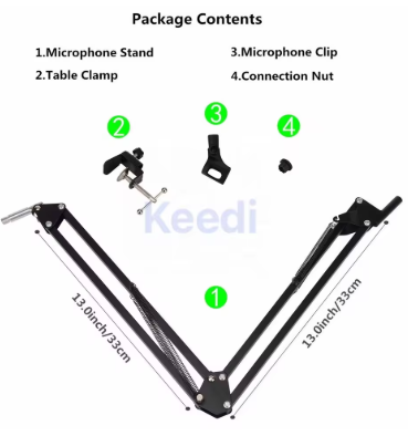 Braço Articulado Suporte Microfone Profissional