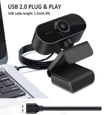 Câmera de alta definição com conexão USB, câmera 1080p, controle remoto para laptop e conferência