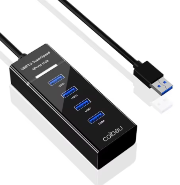 Extension Hub USB Port, 4 Ports, Velocidade Rig, Divisor, Alimentação do Adaptador, Cabo do Computador, Cabo, 4 em 1